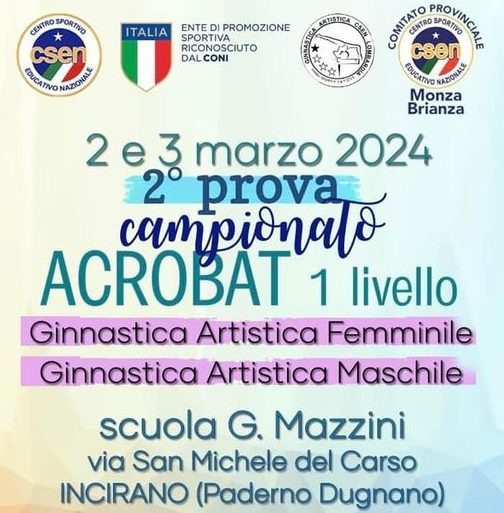 Featured image for “2 prova CSEN ACROBAT 1 liv.- 02 – 03 Marzo 2024”